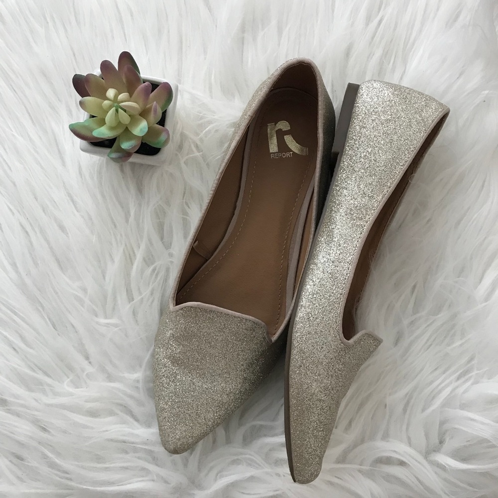 Sparkley Light Gold Flats, Worn Once!